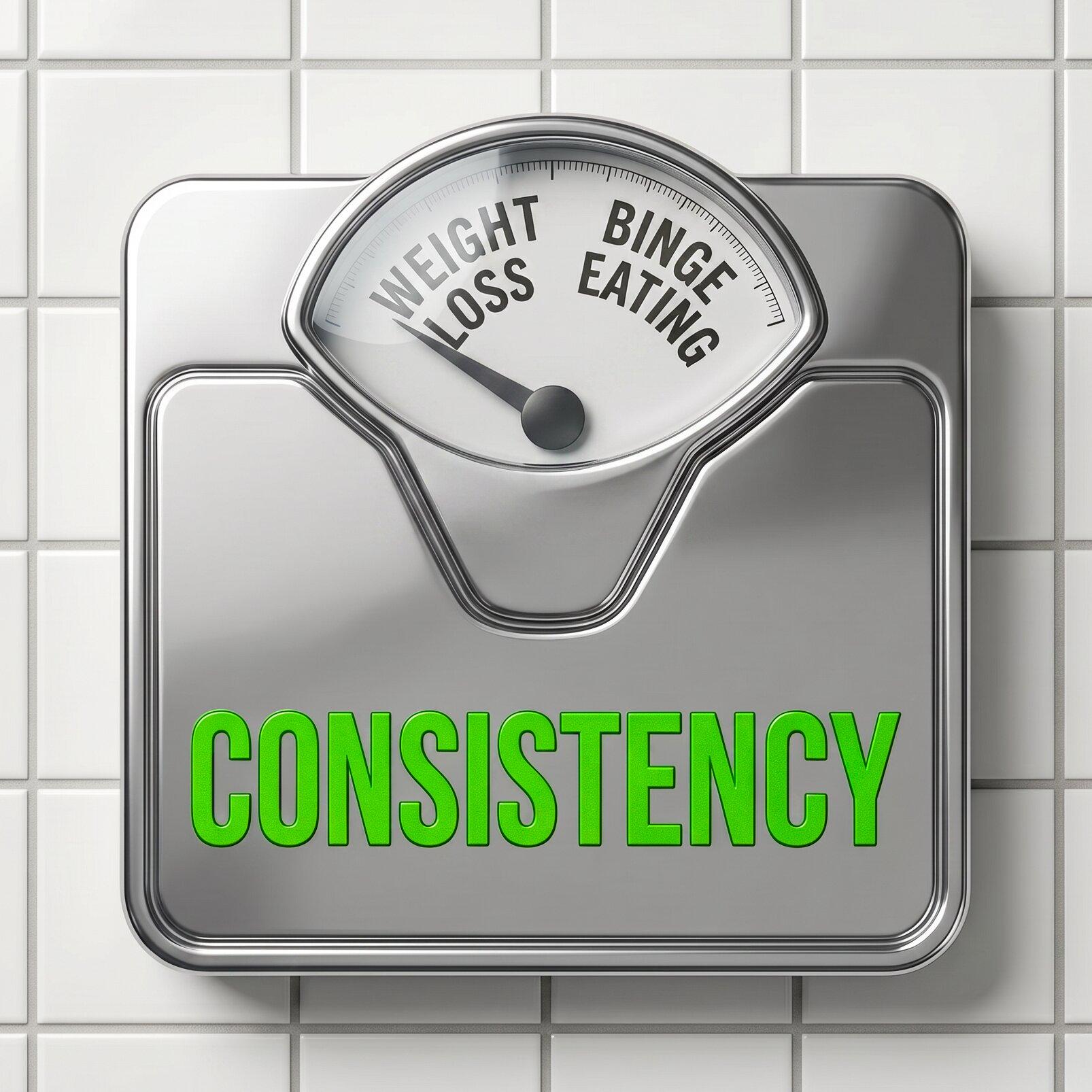 Bathroom Scale, Consistency equals weight loss
