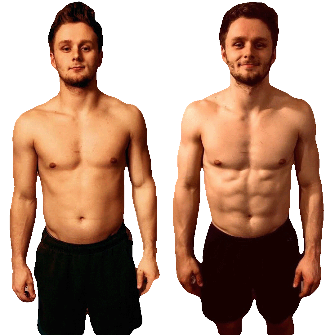 Adam Dycus, CBG client, showing body recomposition results