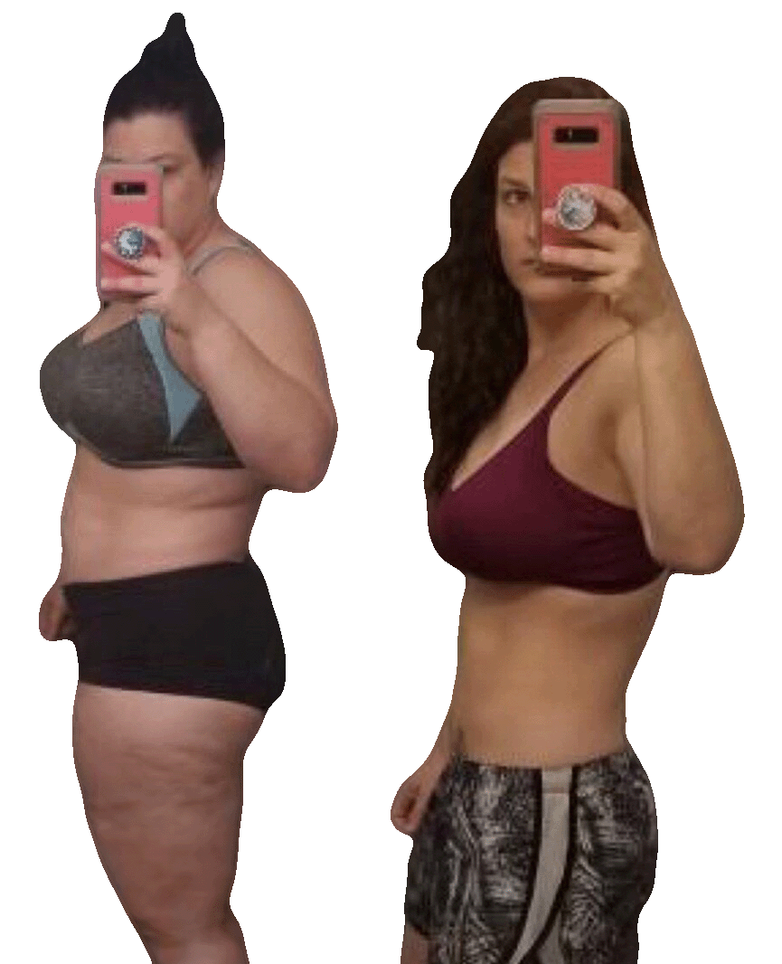 Amy Romero, CBG client, showing fat-loss results